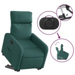 vidaXL Fotoliu rabatabil ridicare pe verticală, verde închis, textil vidaXL Fotoliu rabatabil ridicare pe verticală, verde închis, textil