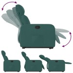 vidaXL Fotoliu rabatabil ridicare pe verticală, verde închis, textil vidaXL Fotoliu rabatabil ridicare pe verticală, verde închis, textil
