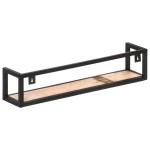 vidaXL Rafturi de perete, 2 buc., 80 cm, lemn masiv reciclat