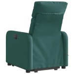 vidaXL Fotoliu rabatabil de masaj, cu ridicare, verde închis, textil