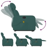 vidaXL Fotoliu rabatabil de masaj, cu ridicare, verde închis, textil
