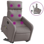 vidaXL Fotoliu rabatabil de masaj cu ridicare, gri taupe, textil