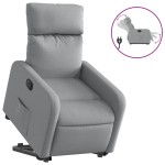 vidaXL Fotoliu electric rabatabil cu ridicare, gri deschis, textil