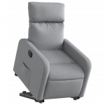 vidaXL Fotoliu electric rabatabil cu ridicare, gri deschis, textil