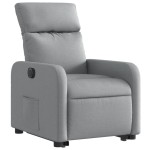 vidaXL Fotoliu electric rabatabil cu ridicare, gri deschis, textil