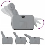 vidaXL Fotoliu electric rabatabil cu ridicare, gri deschis, textil