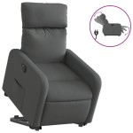 vidaXL Fotoliu electric rabatabil cu ridicare, gri închis, textil