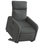 vidaXL Fotoliu electric rabatabil cu ridicare, gri închis, textil