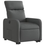 vidaXL Fotoliu electric rabatabil cu ridicare, gri închis, textil