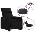 vidaXL Fotoliu electric rabatabil cu ridicare, negru, textil