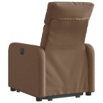 vidaXL Fotoliu electric rabatabil cu ridicare, maro, textil