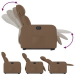 vidaXL Fotoliu electric rabatabil cu ridicare, maro, textil