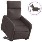vidaXL Fotoliu electric rabatabil cu ridicare, maro închis, textil