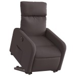 vidaXL Fotoliu electric rabatabil cu ridicare, maro închis, textil
