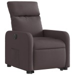 vidaXL Fotoliu electric rabatabil cu ridicare, maro închis, textil