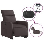 vidaXL Fotoliu electric rabatabil cu ridicare, maro închis, textil