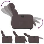 vidaXL Fotoliu electric rabatabil cu ridicare, maro închis, textil
