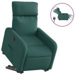 vidaXL Fotoliu electric rabatabil cu ridicare, verde închis, textil