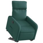 vidaXL Fotoliu electric rabatabil cu ridicare, verde închis, textil