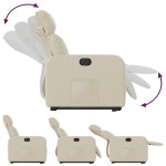 vidaXL Fotoliu electric rabatabil cu ridicare, crem, textil