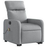 vidaXL Fotoliu electric masaj rabatabil cu ridicare, gri închis textil