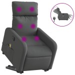vidaXL Fotoliu electric masaj rabatabil cu ridicare, gri închis textil vidaXL Fotoliu electric masaj rabatabil cu ridicare, gri închis textil
