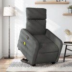 vidaXL Fotoliu electric masaj rabatabil cu ridicare, gri închis textil vidaXL Fotoliu electric masaj rabatabil cu ridicare, gri închis textil