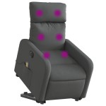 vidaXL Fotoliu electric masaj rabatabil cu ridicare, gri închis textil vidaXL Fotoliu electric masaj rabatabil cu ridicare, gri închis textil