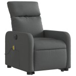 vidaXL Fotoliu electric masaj rabatabil cu ridicare, gri închis textil vidaXL Fotoliu electric masaj rabatabil cu ridicare, gri închis textil
