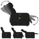 vidaXL Fotoliu electric de masaj rabatabil cu ridicare, negru, textil