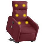vidaXL Fotoliu de masaj electric rabatabil cu ridicare roșu vin textil vidaXL Fotoliu de masaj electric rabatabil cu ridicare roșu vin textil