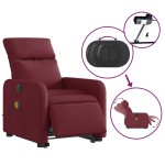 vidaXL Fotoliu de masaj electric rabatabil cu ridicare roșu vin textil vidaXL Fotoliu de masaj electric rabatabil cu ridicare roșu vin textil