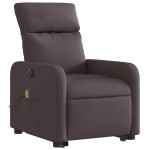 vidaXL Fotoliu electric masaj rabatabil cu ridicare maro închis textil vidaXL Fotoliu electric masaj rabatabil cu ridicare maro închis textil