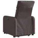 vidaXL Fotoliu electric masaj rabatabil cu ridicare maro închis textil vidaXL Fotoliu electric masaj rabatabil cu ridicare maro închis textil