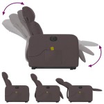 vidaXL Fotoliu electric masaj rabatabil cu ridicare maro închis textil vidaXL Fotoliu electric masaj rabatabil cu ridicare maro închis textil
