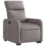 vidaXL Fotoliu electric masaj rabatabil cu ridicare, gri taupe, textil