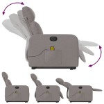 vidaXL Fotoliu electric masaj rabatabil cu ridicare, gri taupe, textil