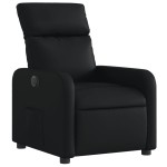 vidaXL Fotoliu rabatabil electric, negru, piele ecologică