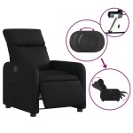 vidaXL Fotoliu rabatabil electric, negru, piele ecologică