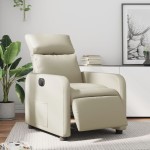 vidaXL Fotoliu rabatabil electric, crem, piele ecologică
