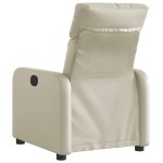 vidaXL Fotoliu rabatabil electric, crem, piele ecologică