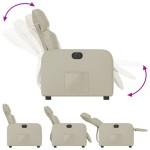 vidaXL Fotoliu rabatabil electric, crem, piele ecologică