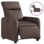 vidaXL Fotoliu rabatabil electric, maro, piele ecologică