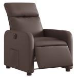 vidaXL Fotoliu rabatabil electric, maro, piele ecologică