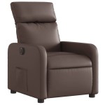 vidaXL Fotoliu rabatabil electric, maro, piele ecologică