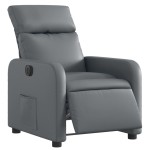 vidaXL Fotoliu rabatabil electric, gri, piele ecologică