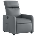 vidaXL Fotoliu rabatabil electric, gri, piele ecologică