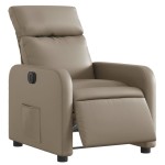 vidaXL Fotoliu rabatabil electric, cappuccino, piele ecologică