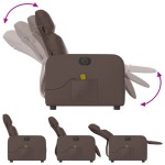 vidaXL Fotoliu electric de masaj rabatabil, maro, piele ecologică