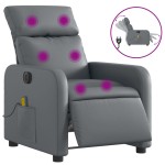 vidaXL Fotoliu de masaj electric rabatabil, gri, piele ecologică vidaXL Fotoliu de masaj electric rabatabil, gri, piele ecologică